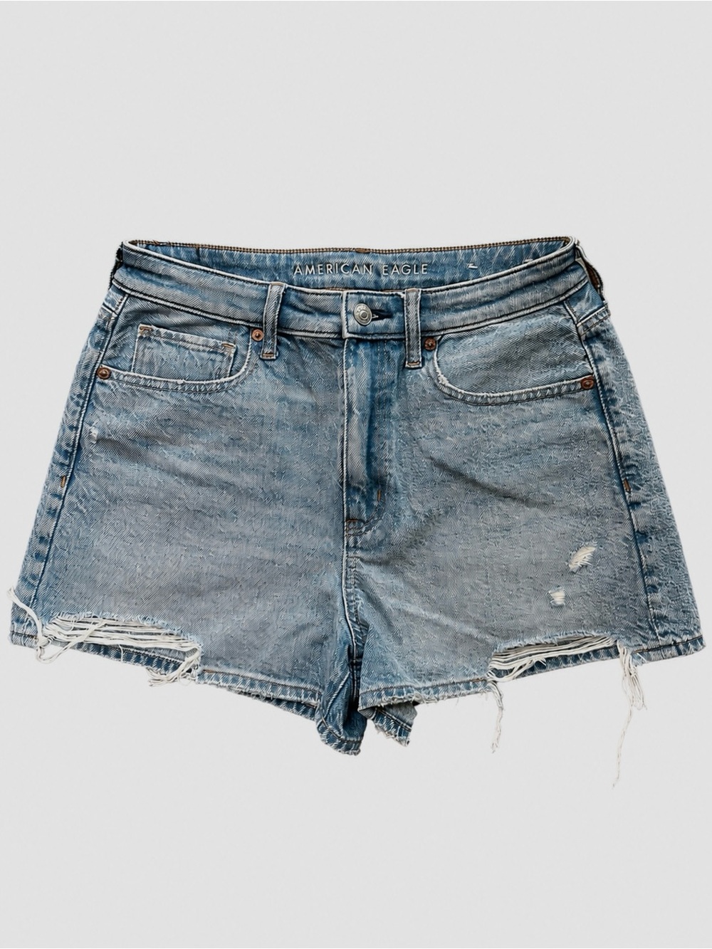 American Eagle Outfitters Light Blue Distressed Denim Shorts